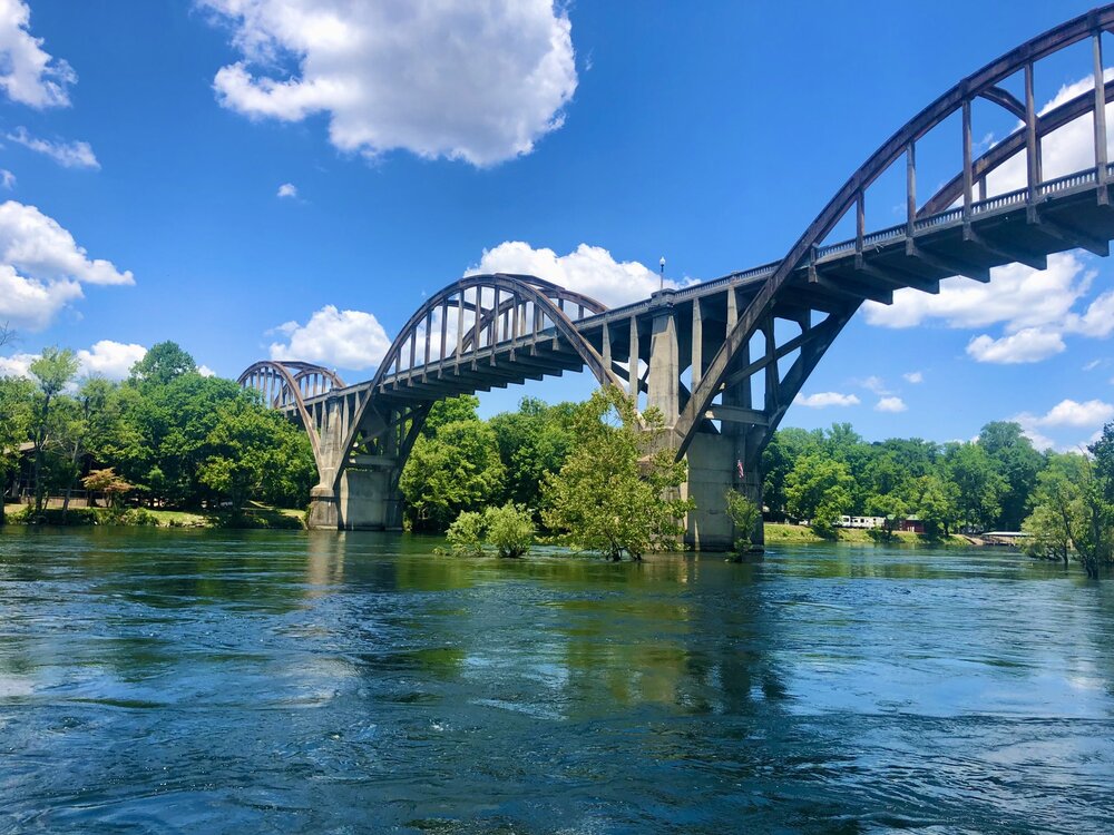 Cotter bridge over river