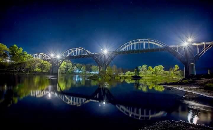 Cotter bridge lit up