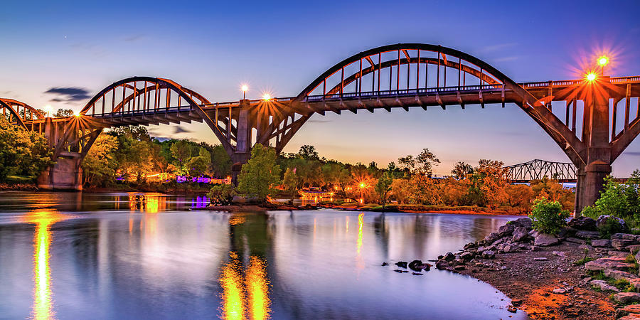 Cotter Bridge lit up