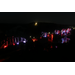 Cotter Bridge lit in red and white lights